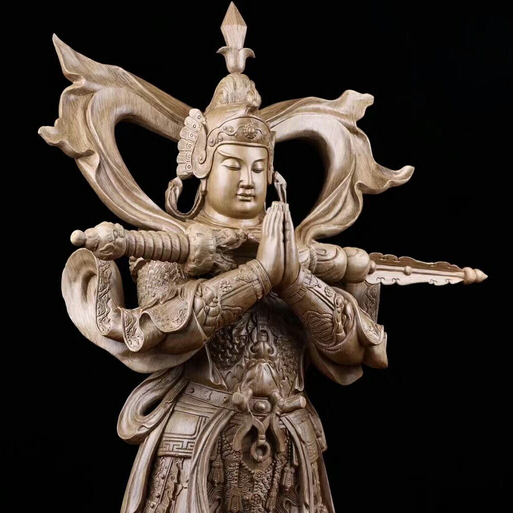 楽天市場】【天然沈香木彫】韋駄天 仏教美術 仏像 仏教工芸品 沈香