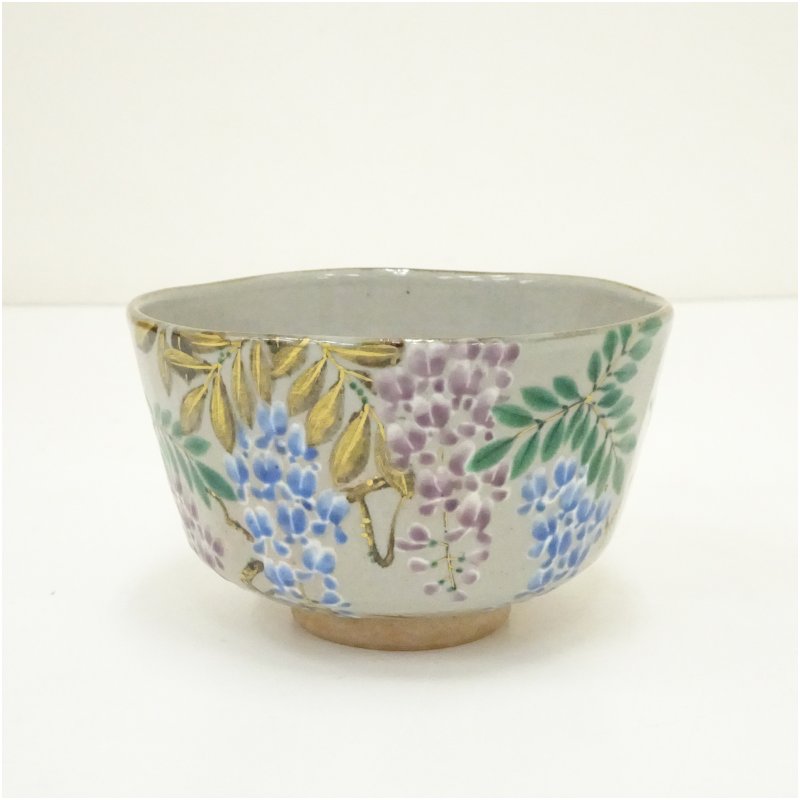 a782 送料込 乾山写 八橋 南口閑粋 在銘 四方桟共箱 茶道具