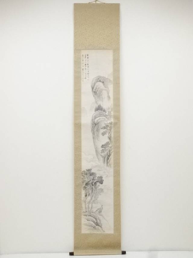 掛け軸 帆足杏雨［秋景山水図］紙本 肉筆 木箱！ 掛け軸 帆足杏雨