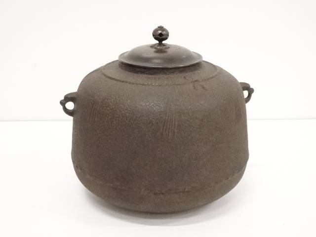 茶道具 釜師 角谷與兵衛造 唐銅柄杓立 共箱 C R9238 茶道具 釜師 角谷