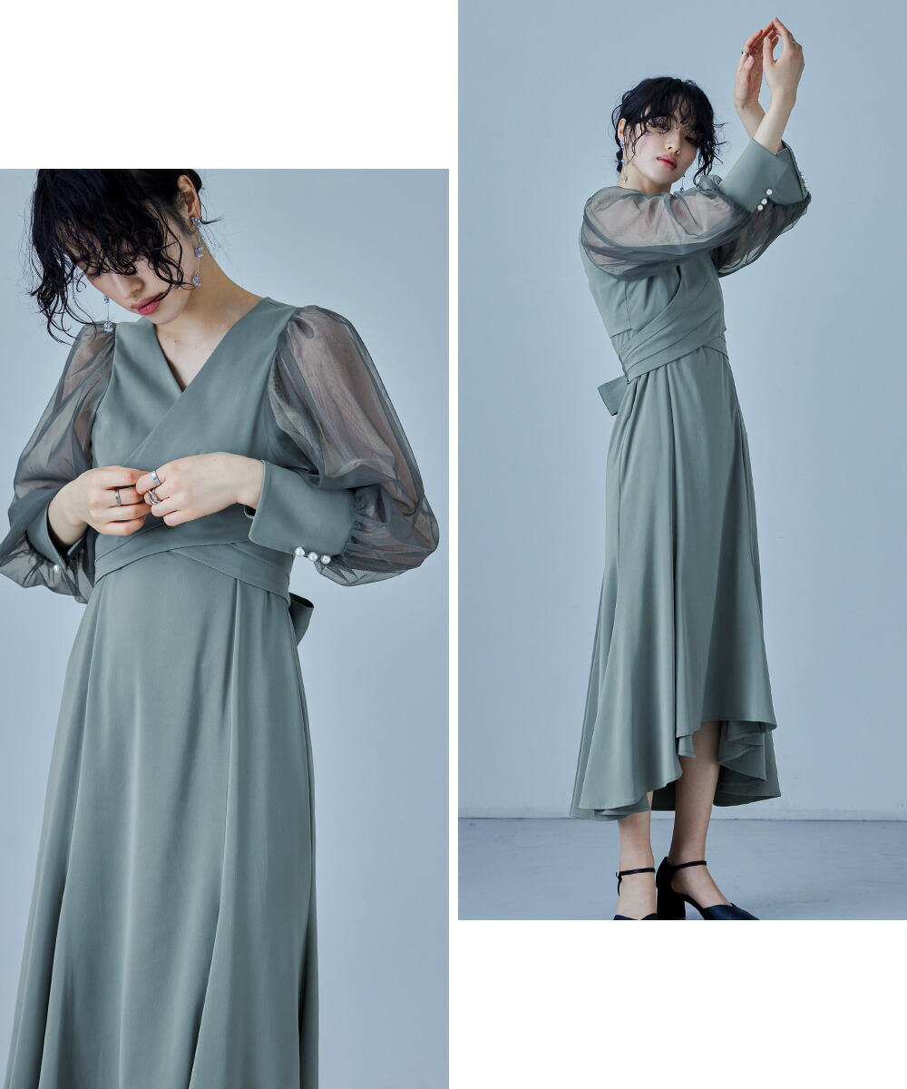 楽天市場】クロスデザインブラウスセットドレス パーティードレス 結婚