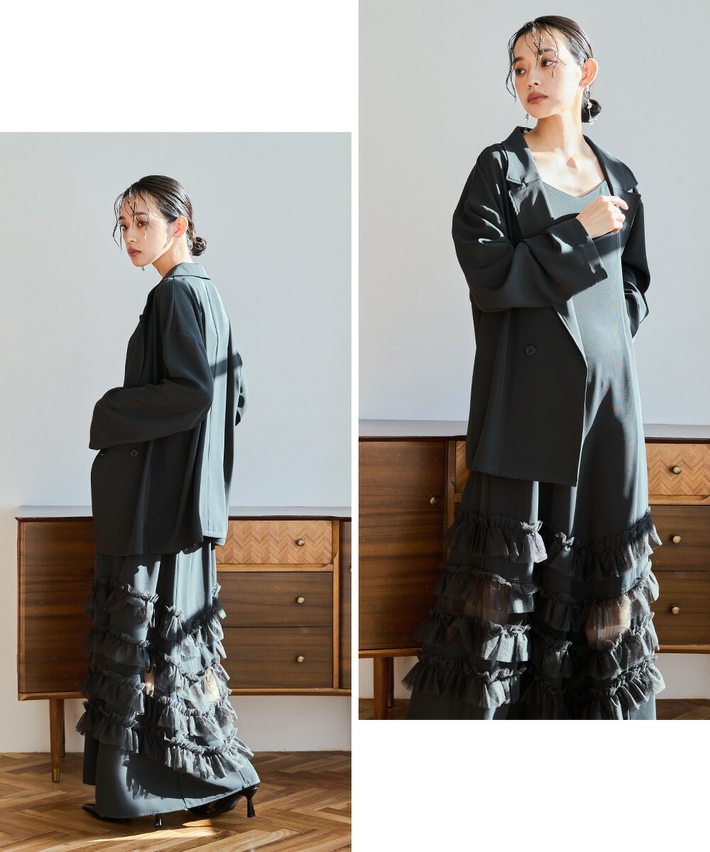 楽天市場】トランスペアレントヘムセットアップドレス パーティー