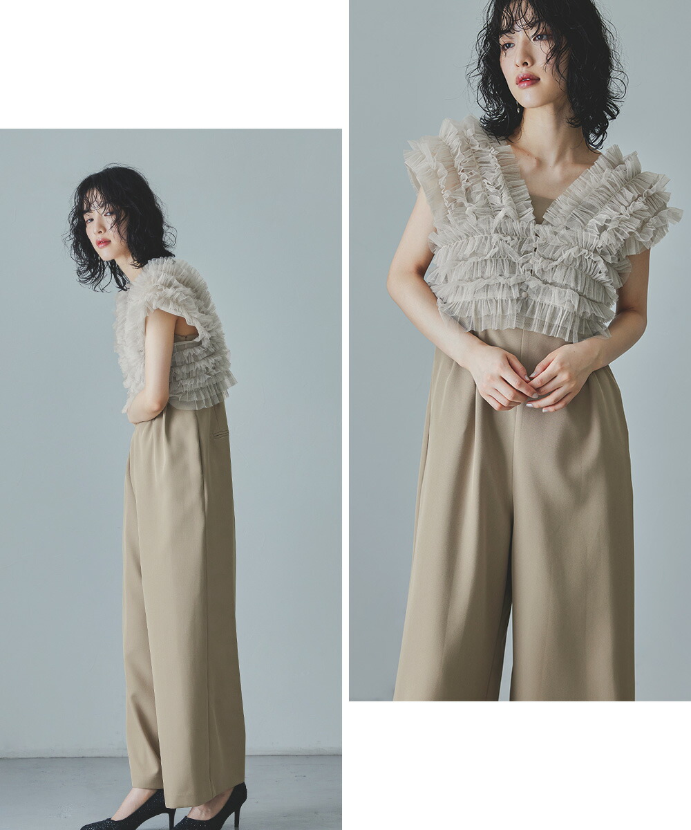 楽天市場】チュールベストオールインワンドレス パーティードレス 結婚