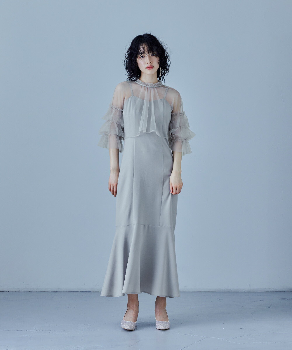 楽天市場】リボンチュールボレロセットドレス パーティードレス 結婚式