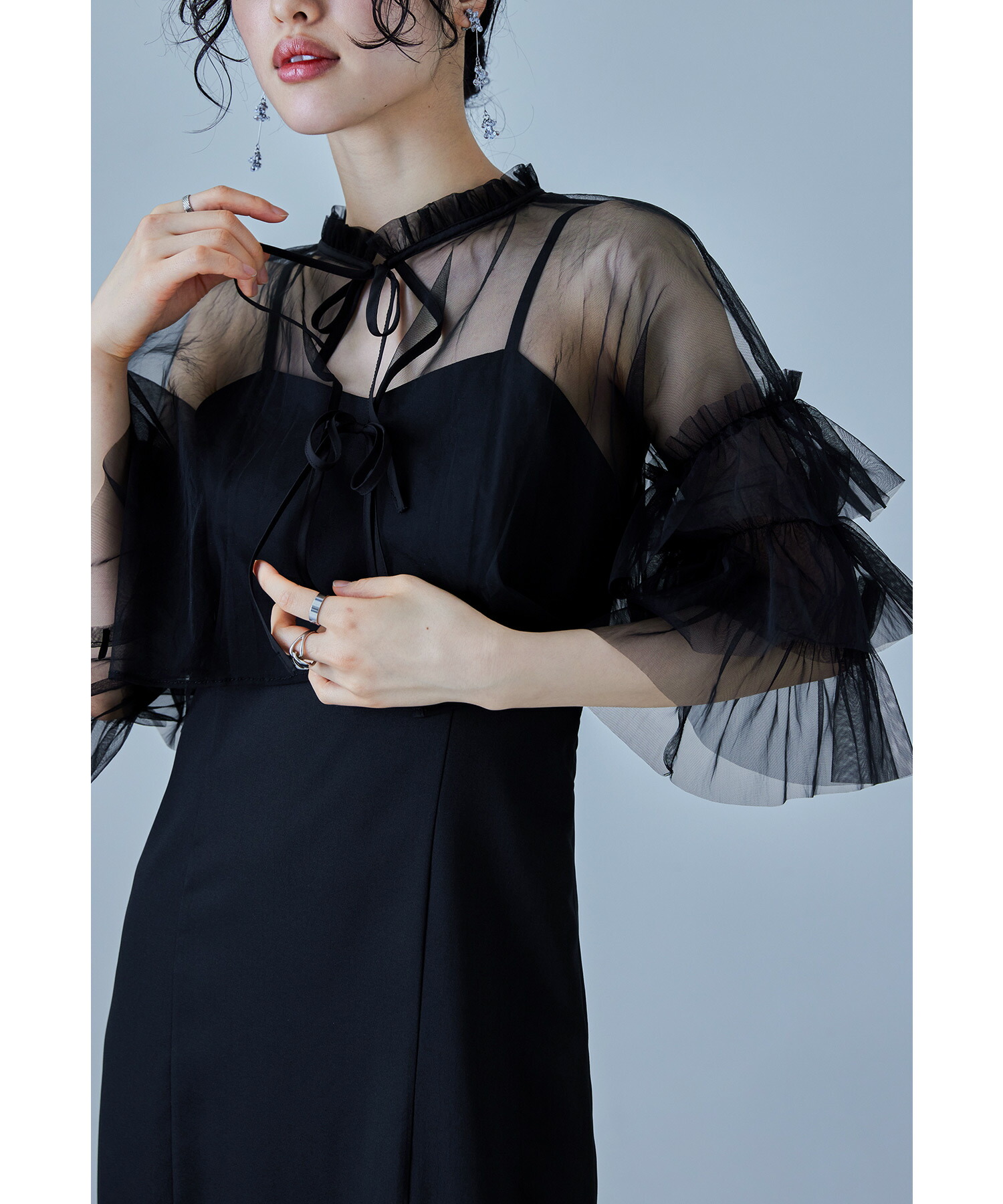 楽天市場】リボンチュールボレロセットドレス パーティードレス 結婚式