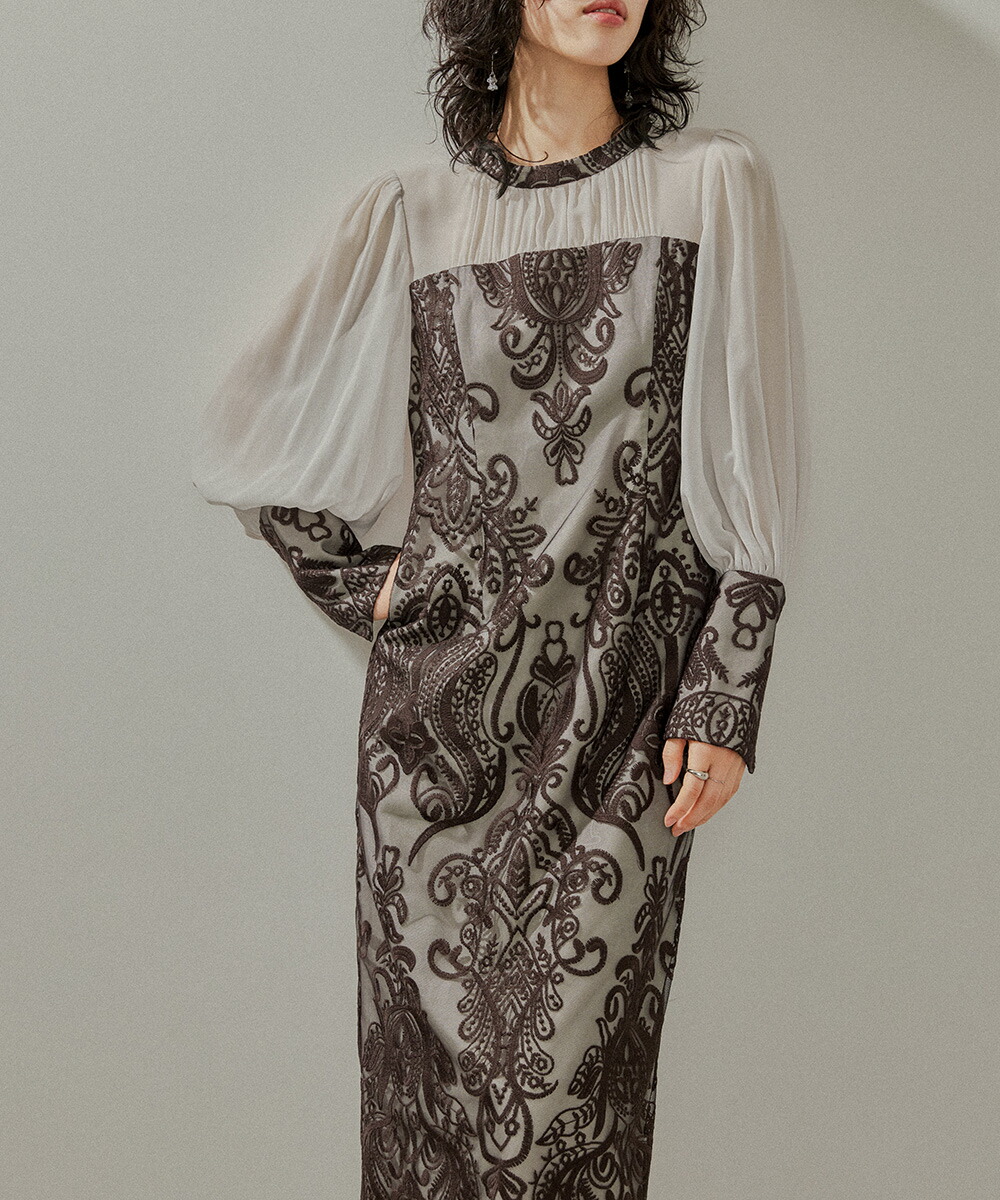 楽天市場】ダマスクギャザードレス パーティードレス 結婚式