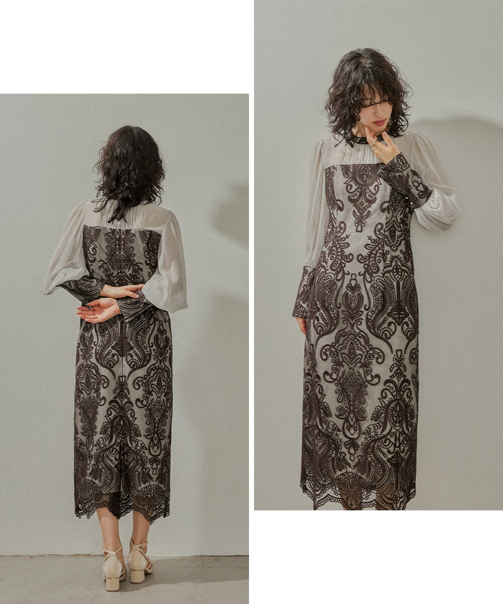 楽天市場】ダマスクギャザードレス パーティードレス 結婚式