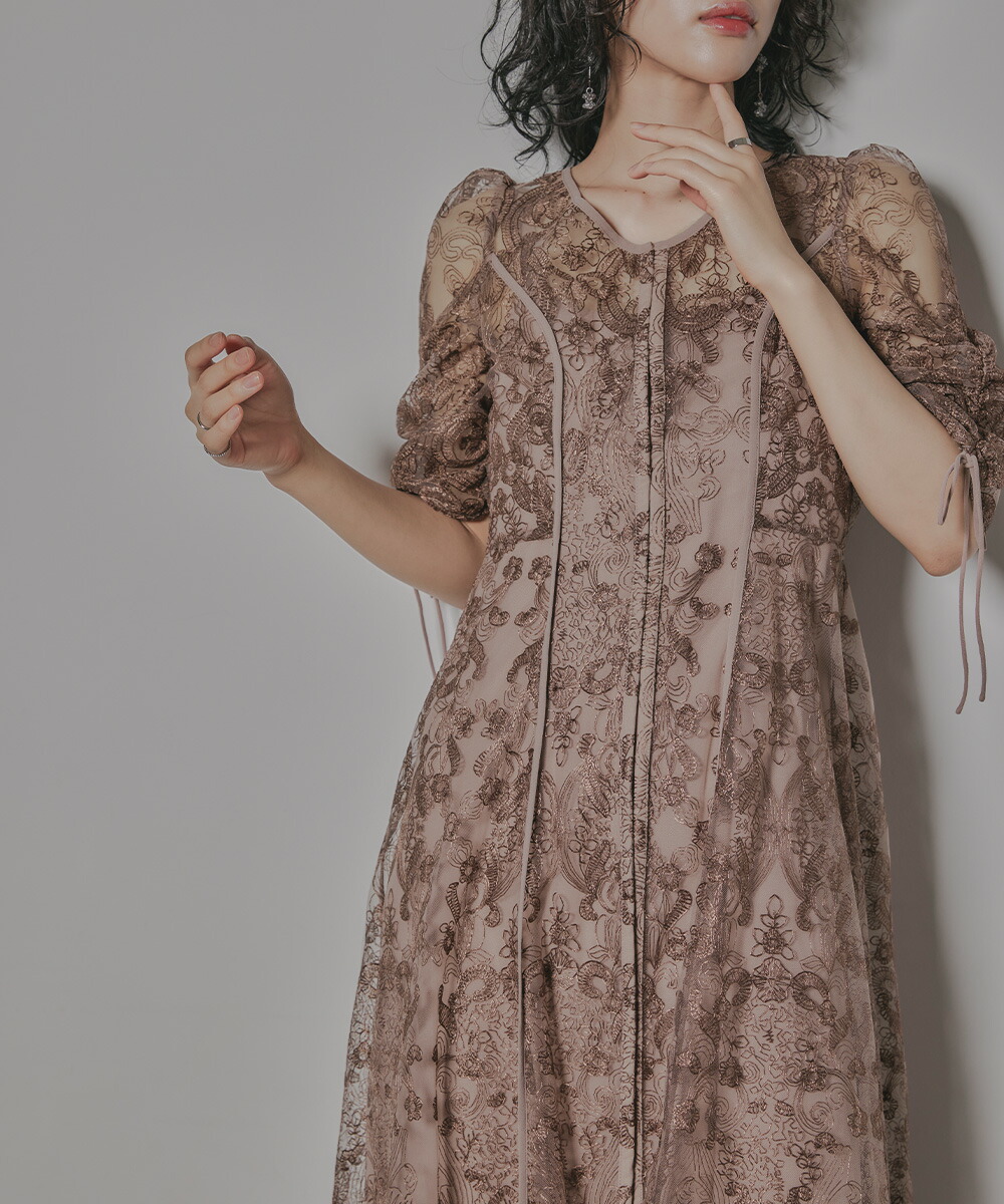 楽天市場】刺繍レースロングカーデキャミワンピセットドレス 結婚式