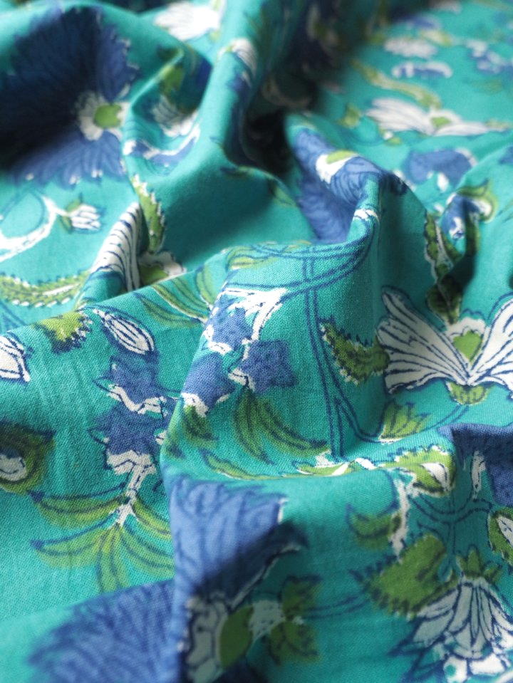 楽天市場】インド 木版染め(ブロックプリント) テーブルクロス ブルー