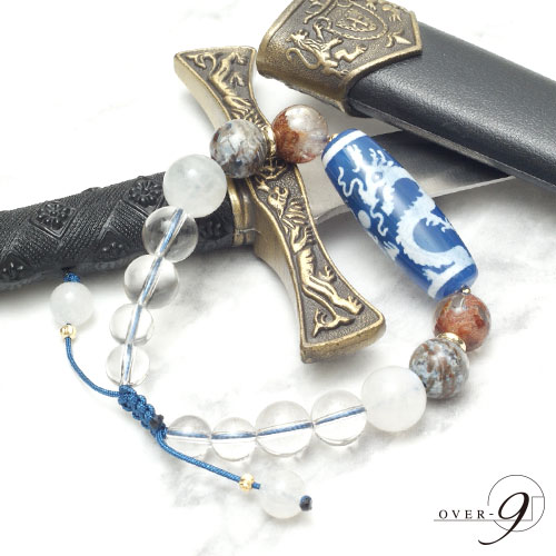 青のシリーズきたよ！老玉髄龍眼天珠様！頭にズーンとくる！ 青の