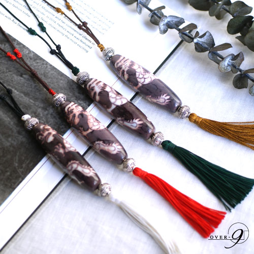 ◇天珠の王・龍紋龍眼天珠ブレス◇ アンティーク龍紋線天珠デザインブレス