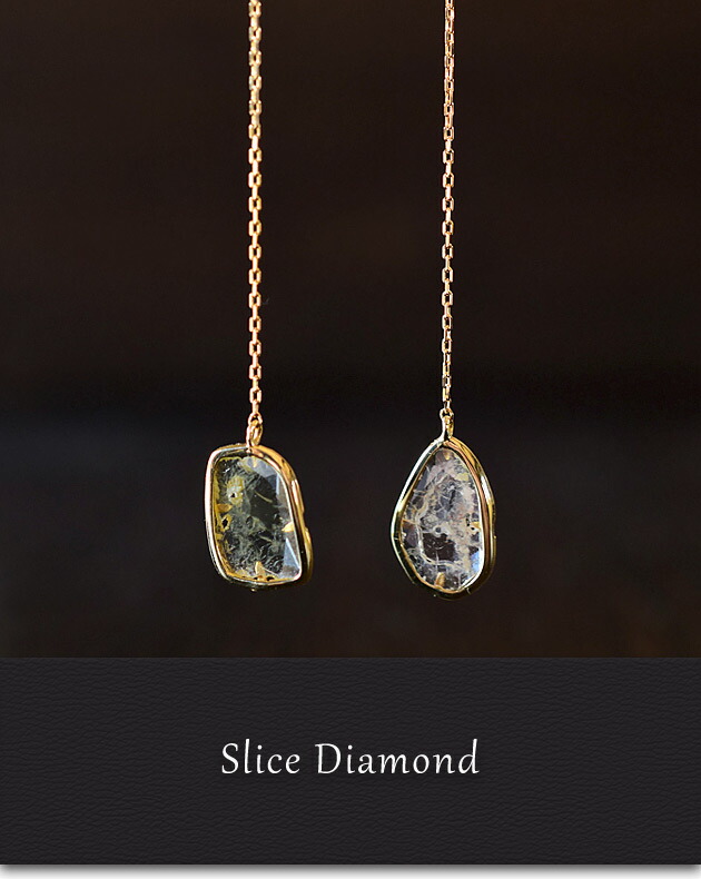 楽天市場】(スライスダイヤモンド 宝石 ゴールド ピアス)スライス