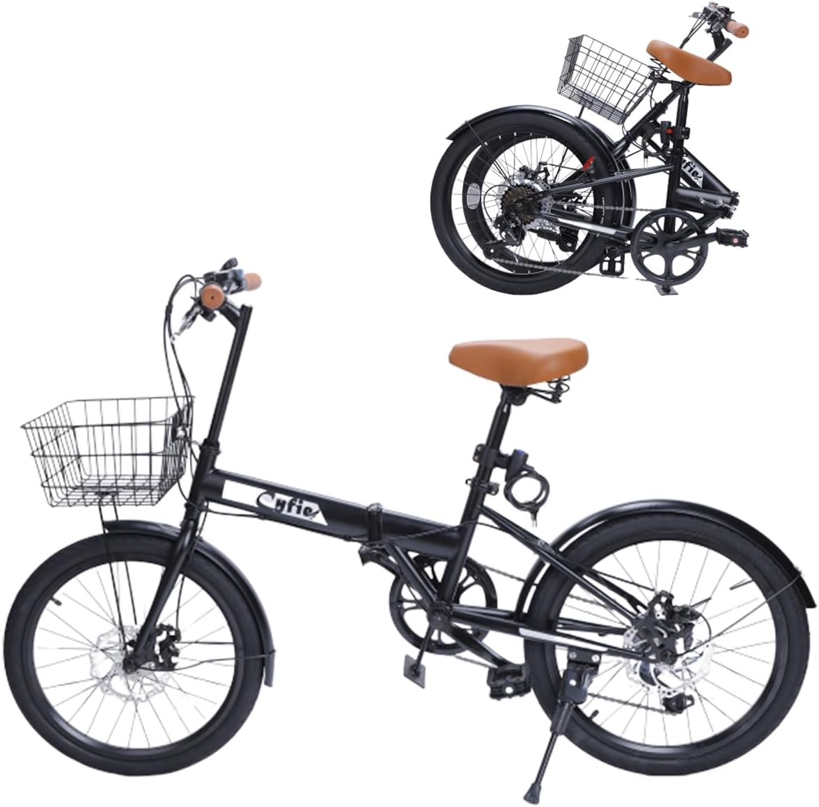 20インチ折りたたみ自転車 シマノ ブラウン 折り畳み 自転車 Shimano