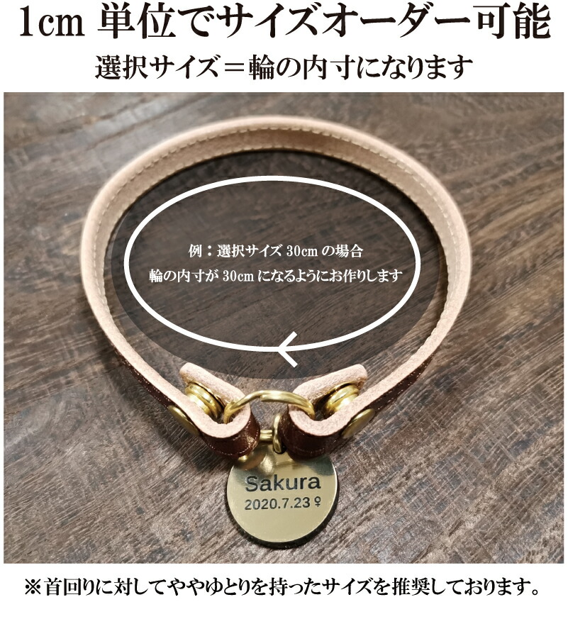楽天市場】迷子札 チョーカー 犬 猫 名入れ☆本革 オーダーメイド 両面