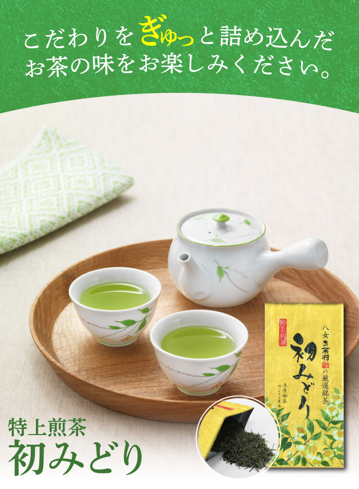 楽天市場】【八女産茶葉使用】特上煎茶 初みどり（100g）お茶 日本茶