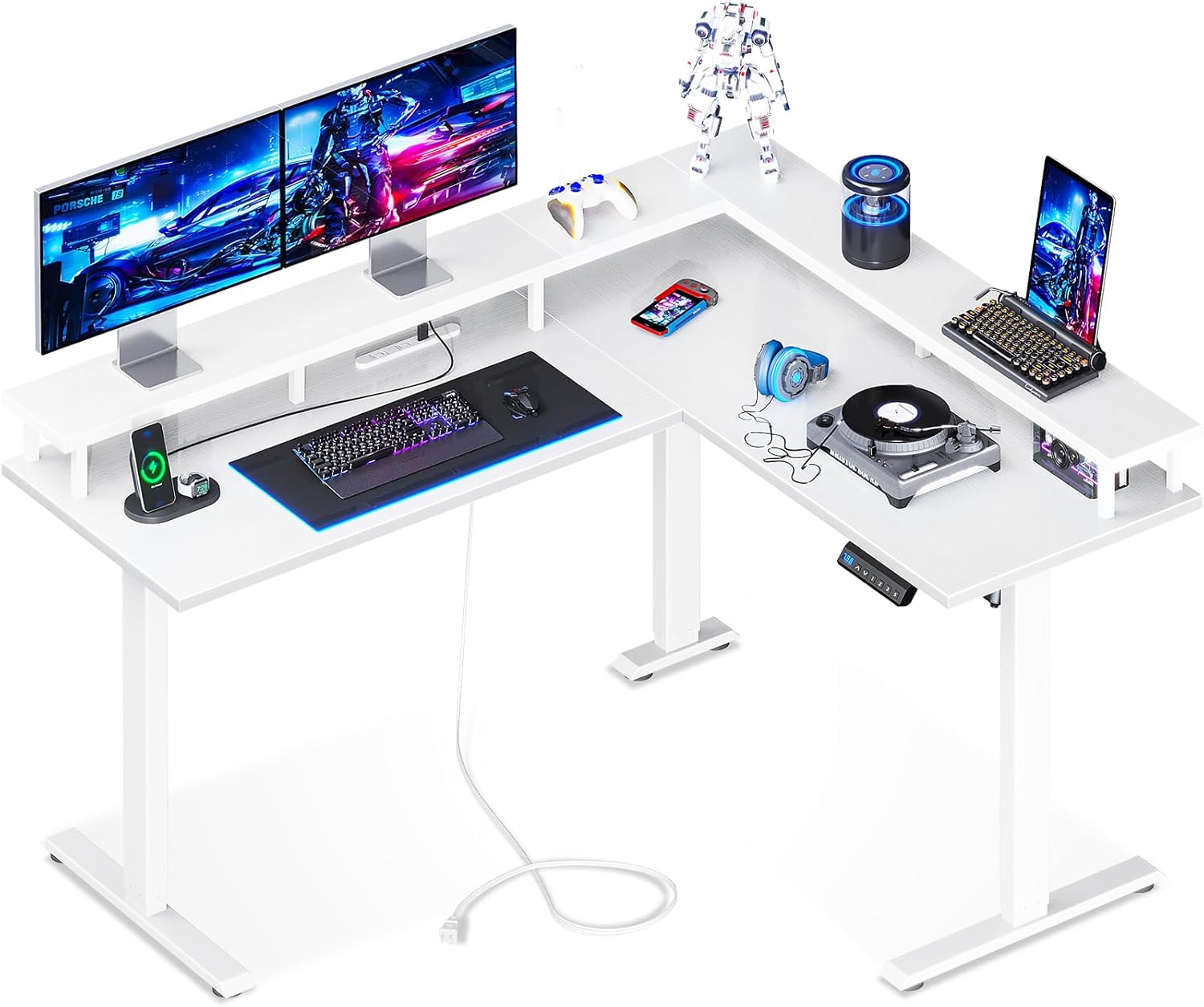 L字型昇降デスク 電動 幅150*120 ゲーミングデスクl字 パソコンデスク