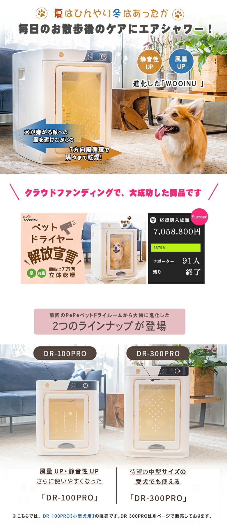 楽天市場】WOOINU ペットドライルーム DR-100PRO【小型犬用】ペット
