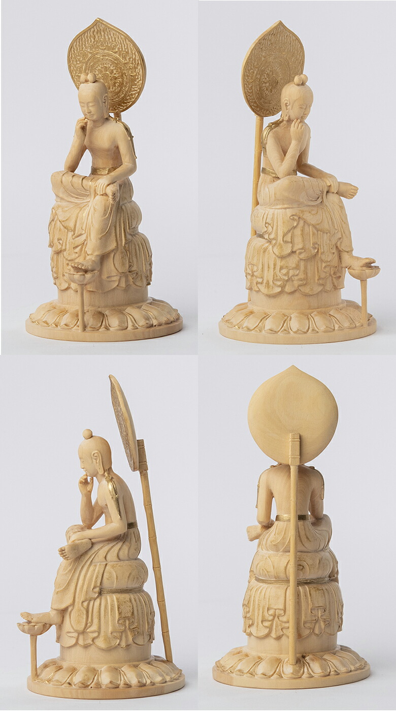 楽天市場】極小仏 菩薩半跏像【豪華特典付き！】仏像 木彫 精密 精巧