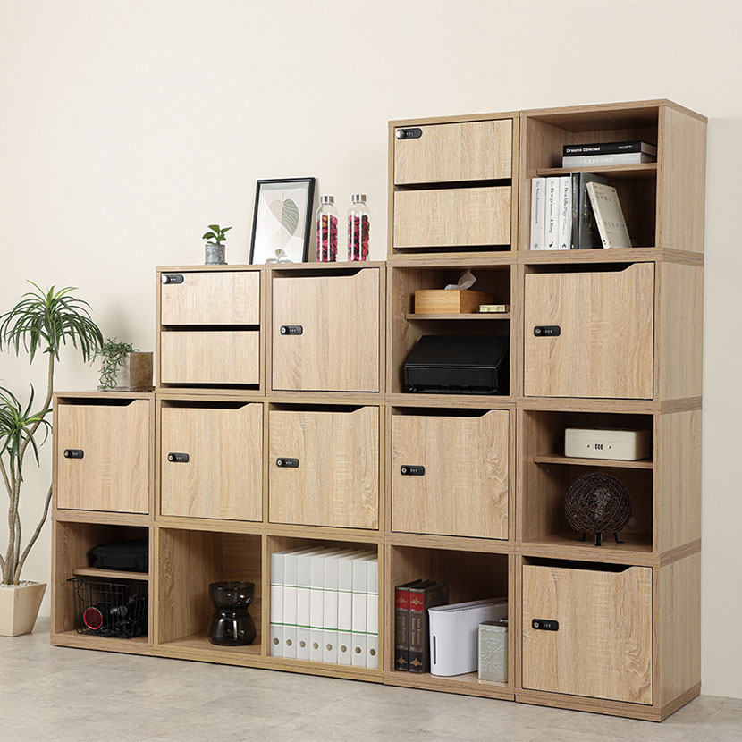 楽天市場】木製パーソナルロッカー 収納ボックス 引き出し付き