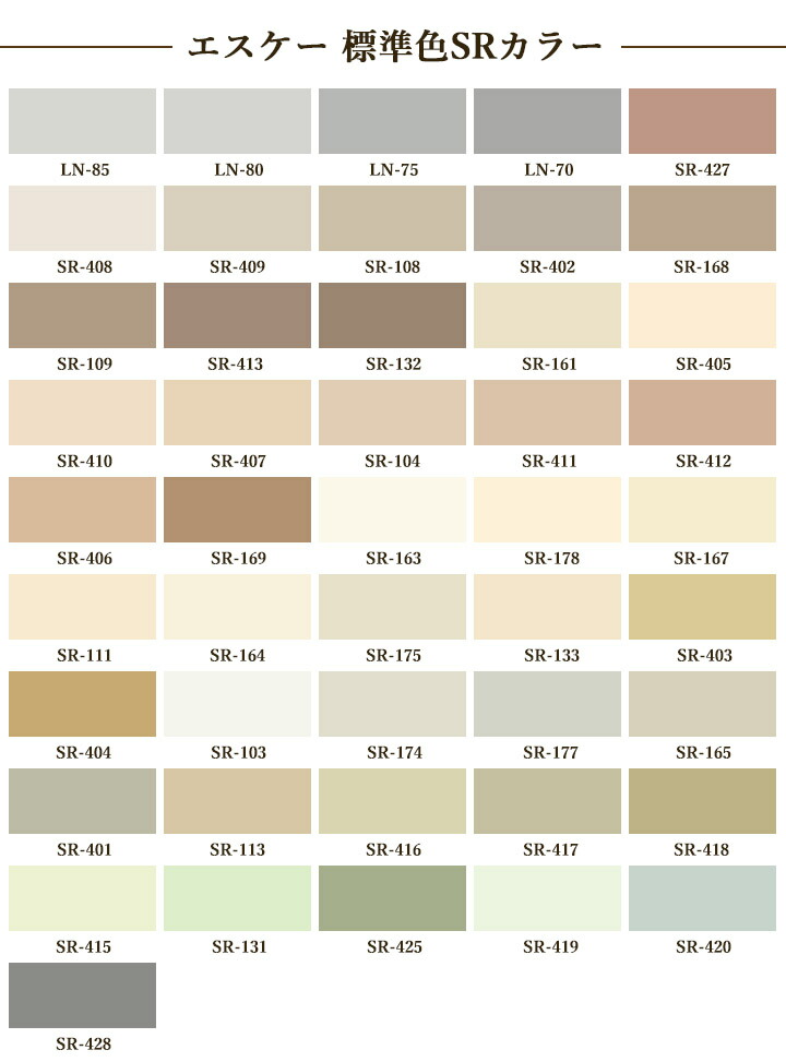 楽天市場】ノキフレッシュセラ 標準色SRカラー 艶消 20kg エスケー化研