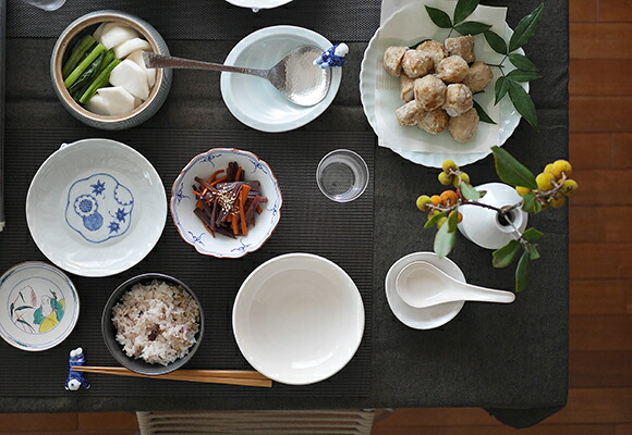 和食器平安半月造桔梗形小鉢五客共箱DR6726