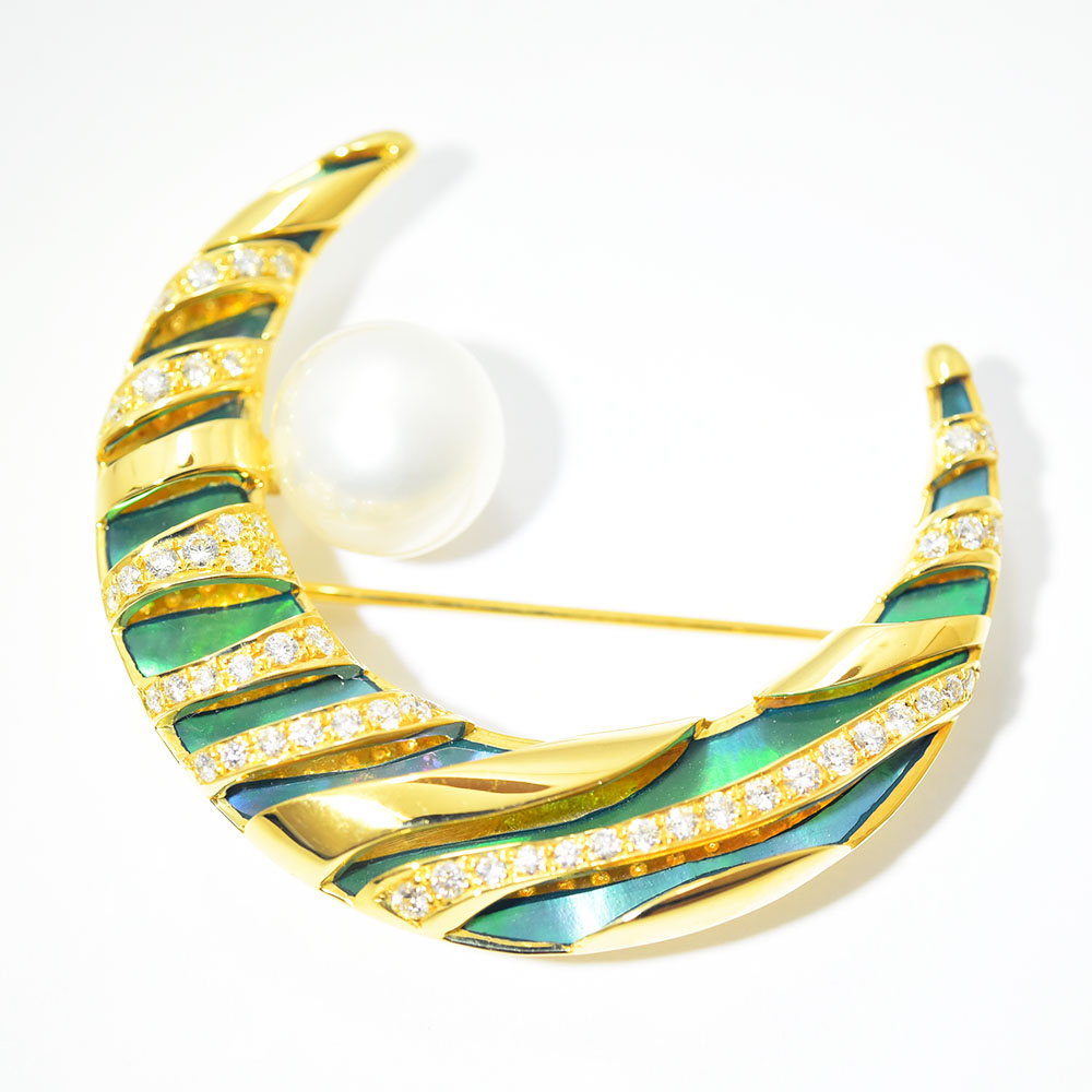 楽天市場】ミキモト ブローチ MIKIMOTO 月 ムーン 真珠 パール 10.8mm