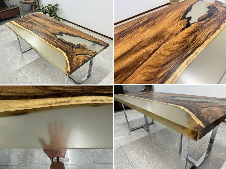 楽天市場】【決算大処分】一枚板 レジンテーブル 幅180cm T形脚 天板