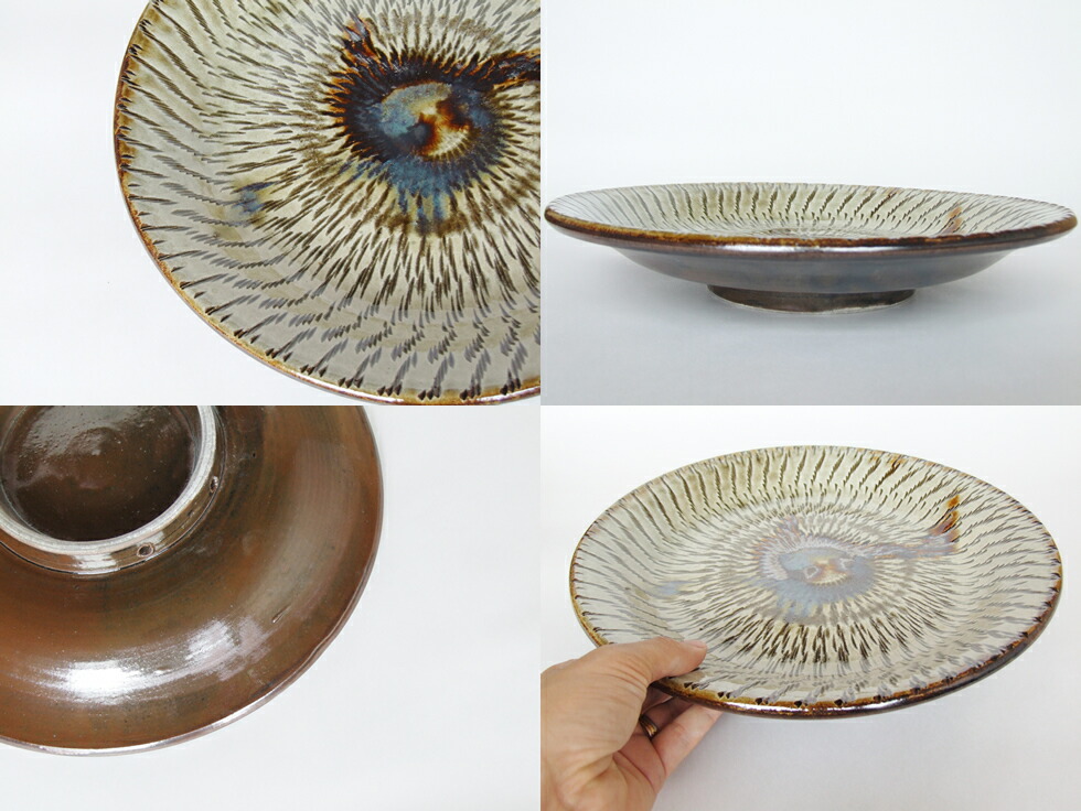 楽天市場】やちむん 民藝 壺屋焼 陶藝玉城尺皿 飛鉋 : おまめ