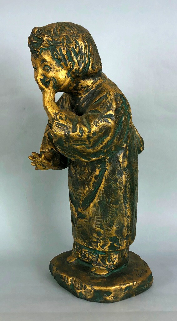 楽天市場】北村西望 「喜ぶ少女」 ブロンズ 箱書は北村治禧（長男 彫刻