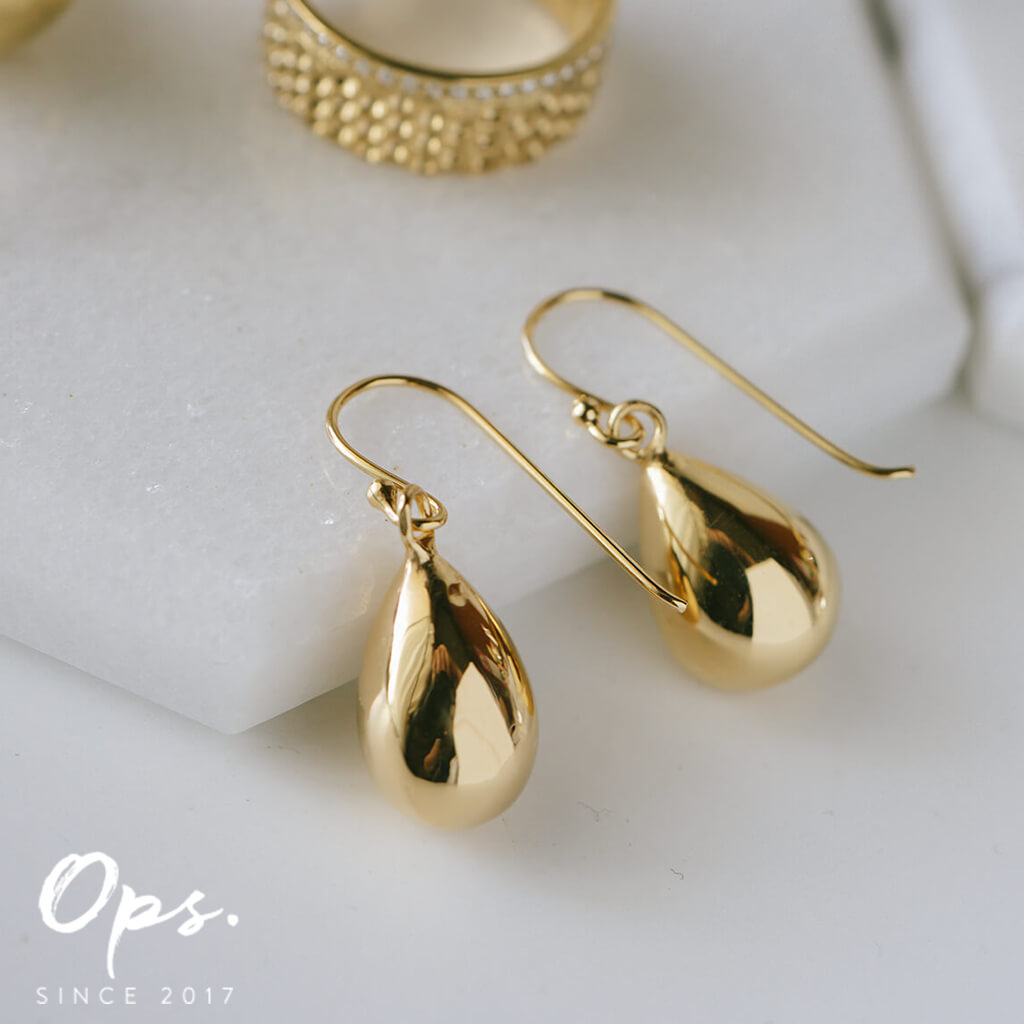 K18 フックドロップ ピアス ジュエリーツツミ K18イエローゴールド