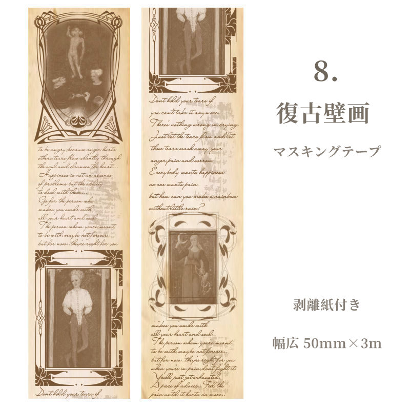 海外マスキングテープ巻売り 童話集・金 英字 人物マスキングテープ