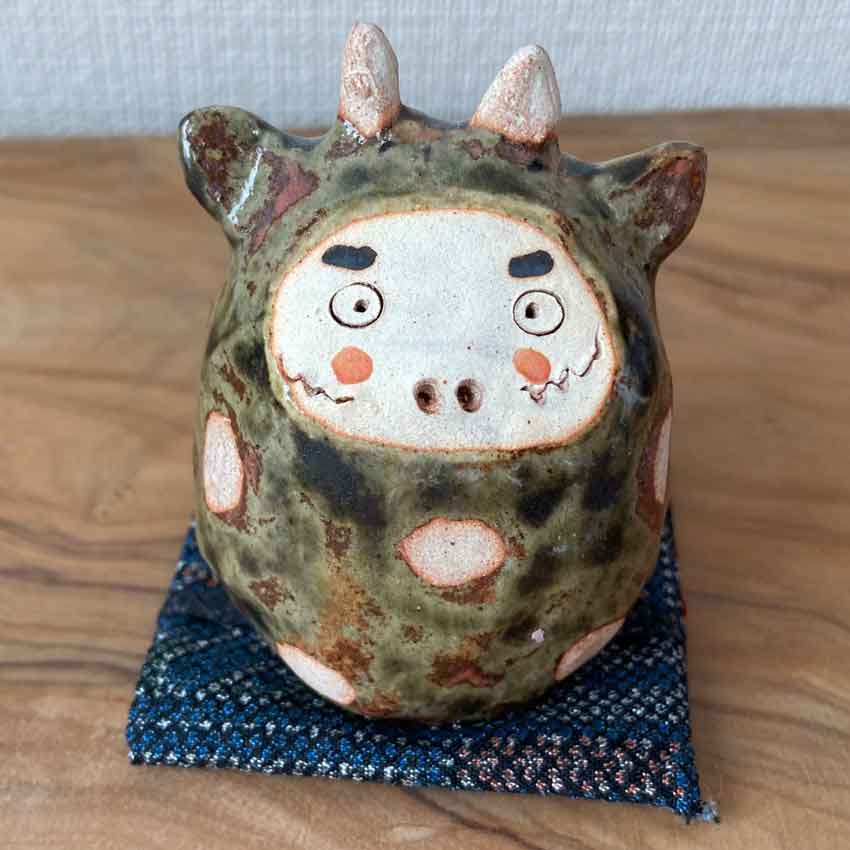 楽天市場】*常滑焼作家 山田知代子作 辰 ドット緑(ミニ)B /ご出産祝い