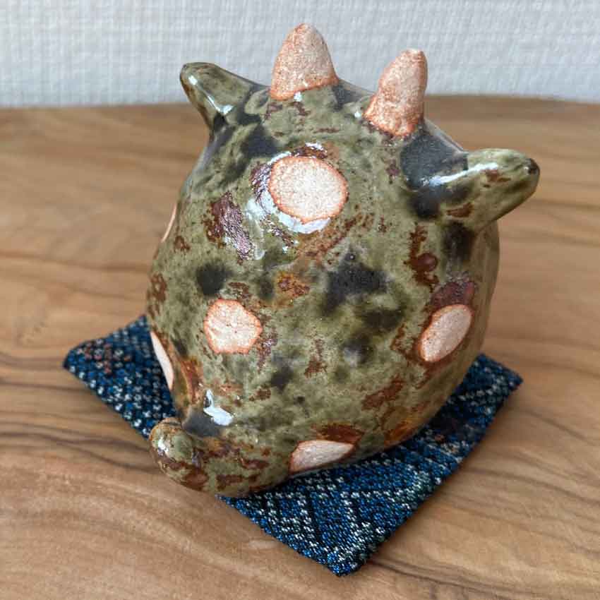 楽天市場】*常滑焼作家 山田知代子作 辰 ドット緑(ミニ)B /ご出産祝い