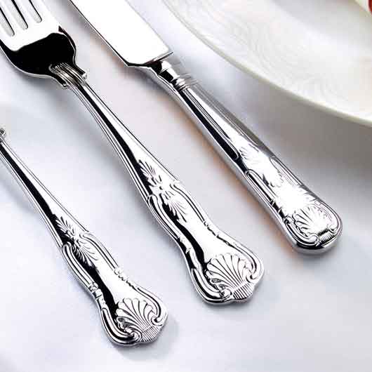 英国】キングスパターンのディナーセット 24本組【ゴールドプレート