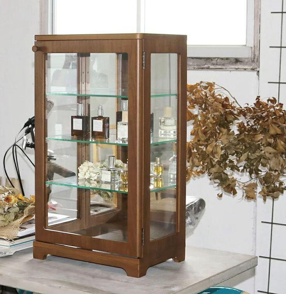 アンティーク木製の猫脚ガラスキャビネット ケビントキャビネット