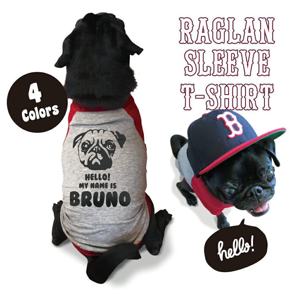 楽天市場】名入れ フェイス プリント ラグラン Tシャツ 【 犬の洋服