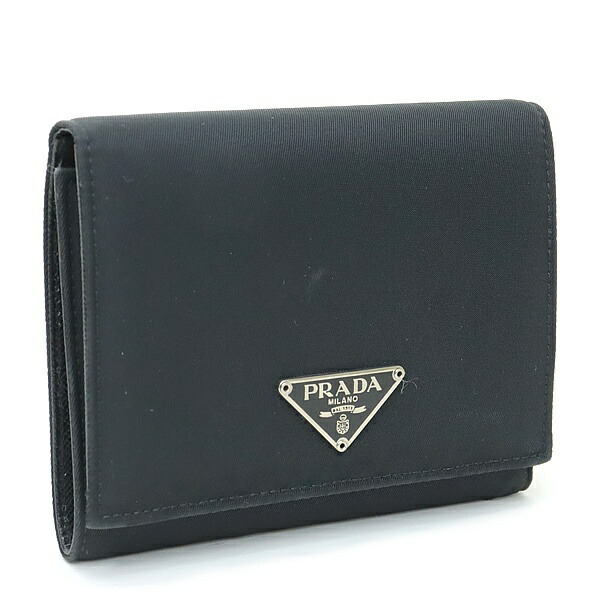 楽天市場】【広尾店】プラダ PRADA 三つ折り財布 三角ロゴ ナイロン 黒