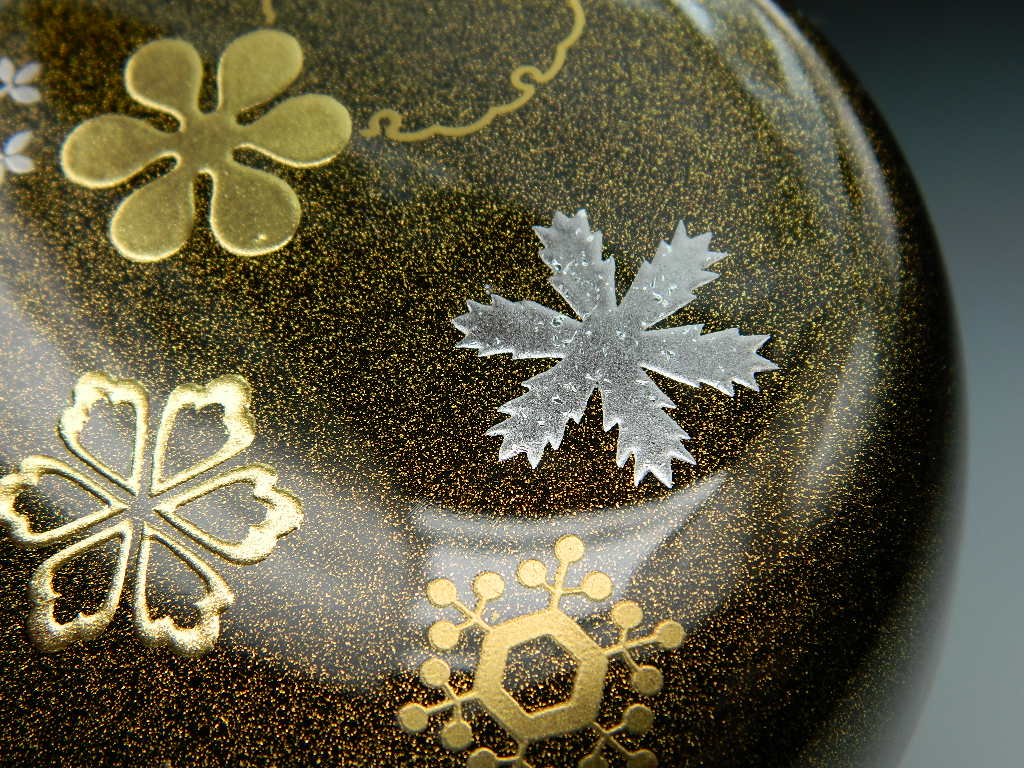 楽天市場】【茶道具/なつめ茶器】 平棗 雪華蒔絵 豪華な梨地風の棗