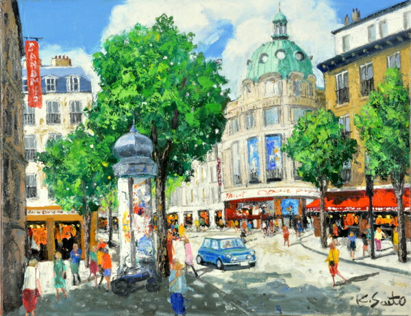 楽天市場】絵画 油絵 肉筆絵画 F20サイズ NO.32 「午後の街角（白い