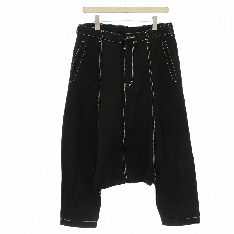 ブラックコムデギャルソン ポリ縮 サルエルパンツ ブラック サイズM