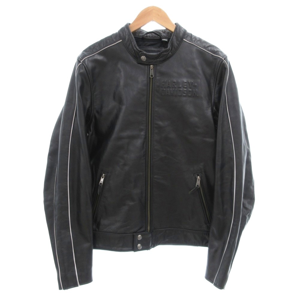 HARLEY DAVIDSON / シングルライダースジャケット/L/牛革/BLK/無地