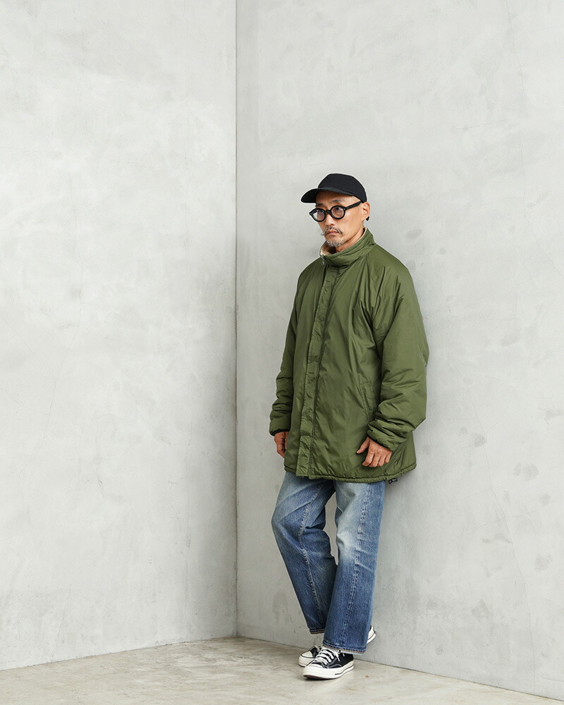 節約 イギリス軍リバーシブルオリーブ/サンドサーマルジャケット（収納