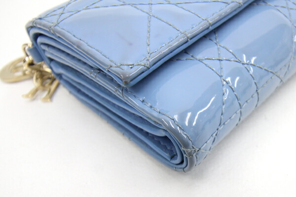 Lady Dior Lotus ウォレット ブルー Christian Dior Light Blue