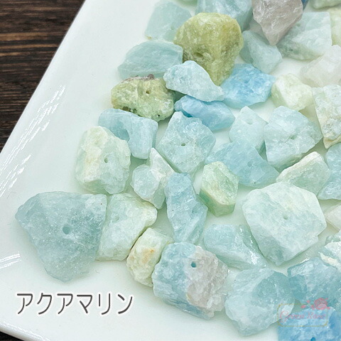 楽天市場】アクアマリン 天然石 原石 ビーズ ラフロック 2粒 TB-184