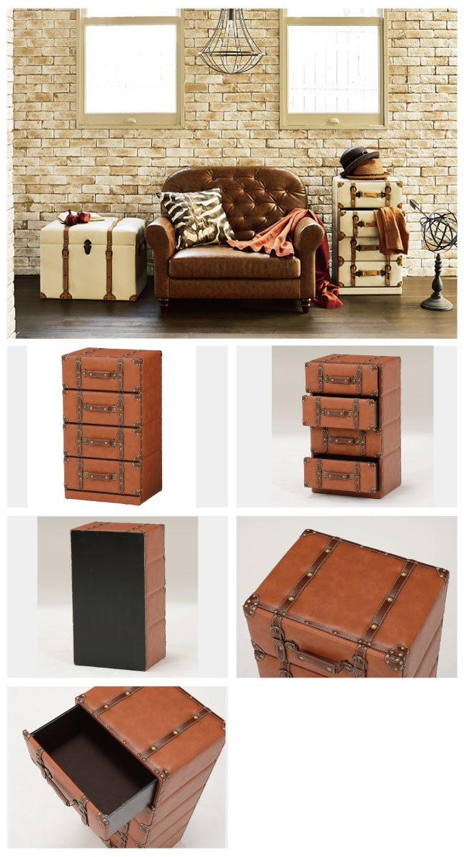 楽天市場】トランク型 チェスト [ 4段 ] 引出し収納 タンス 洋服箪笥