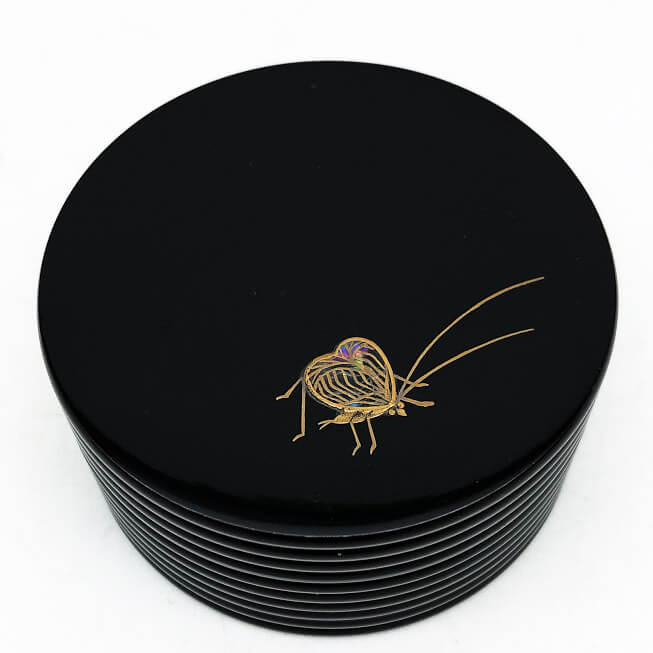 楽天市場】【中古】 田中宗凌作 茶入 萩に虫 盛筋 中次 漆器 黒 蒔絵