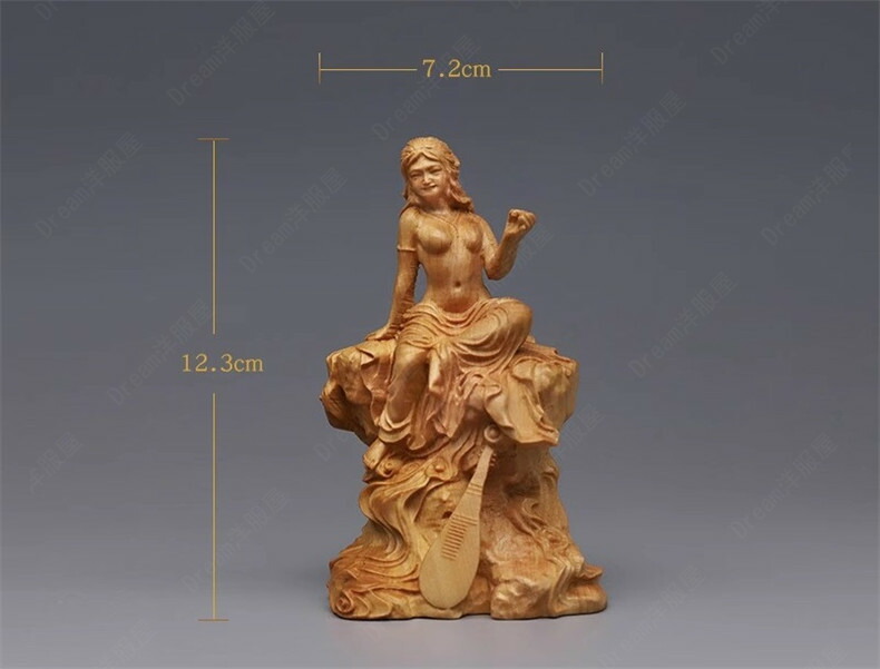 楽天市場】弁財天 木彫り彫刻 弁天様 木彫 玄関 置物 置き物 オブジェ