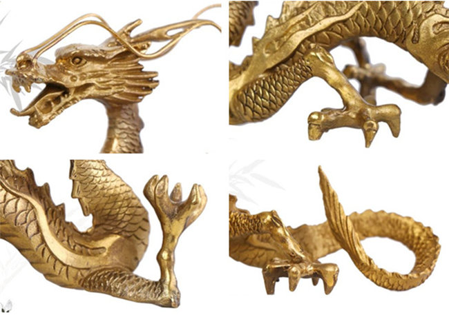 楽天市場】五本爪 龍の置物 風水 龍 置物 金 風水グッズ 玄関 銅製