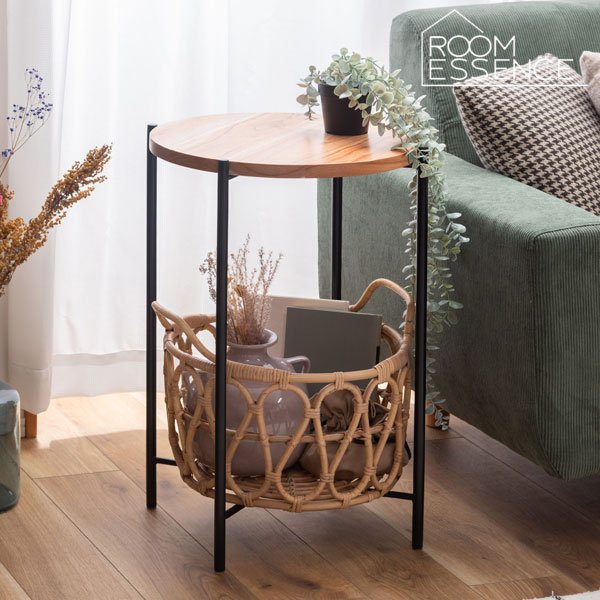 80-90's vintage ワゴンテーブル 藤 ラタン レトロモダン 80-90's