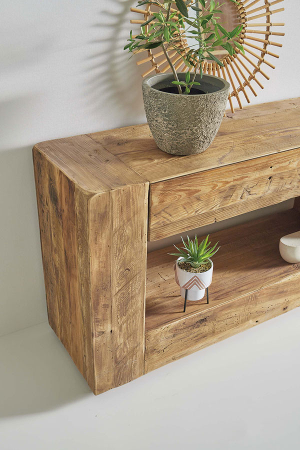 楽天市場】コンソール パイン古材 ラック 収納 テーブル ディスプレイ